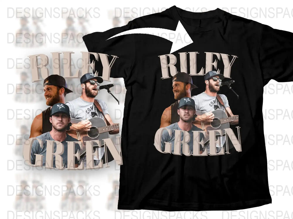 Riley Green Photo Collage T-Shirt, Country Music Artist Graphic Tee, Fan Merchandise, Casual Apparel