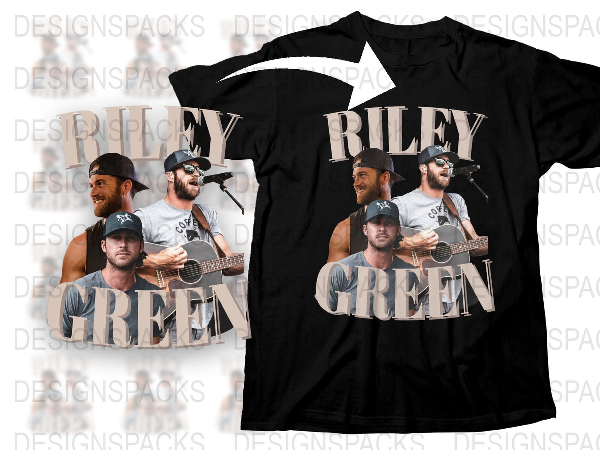 Riley Green Photo Collage T-Shirt, Country Music Artist Graphic Tee, Fan Merchandise, Casual Apparel