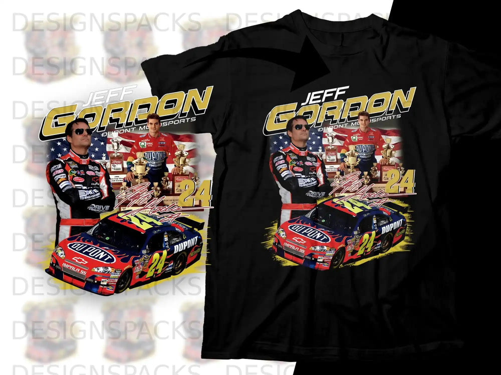 Jeff Gordon DuPont #24 NASCAR Impala SS racing t-shirt.