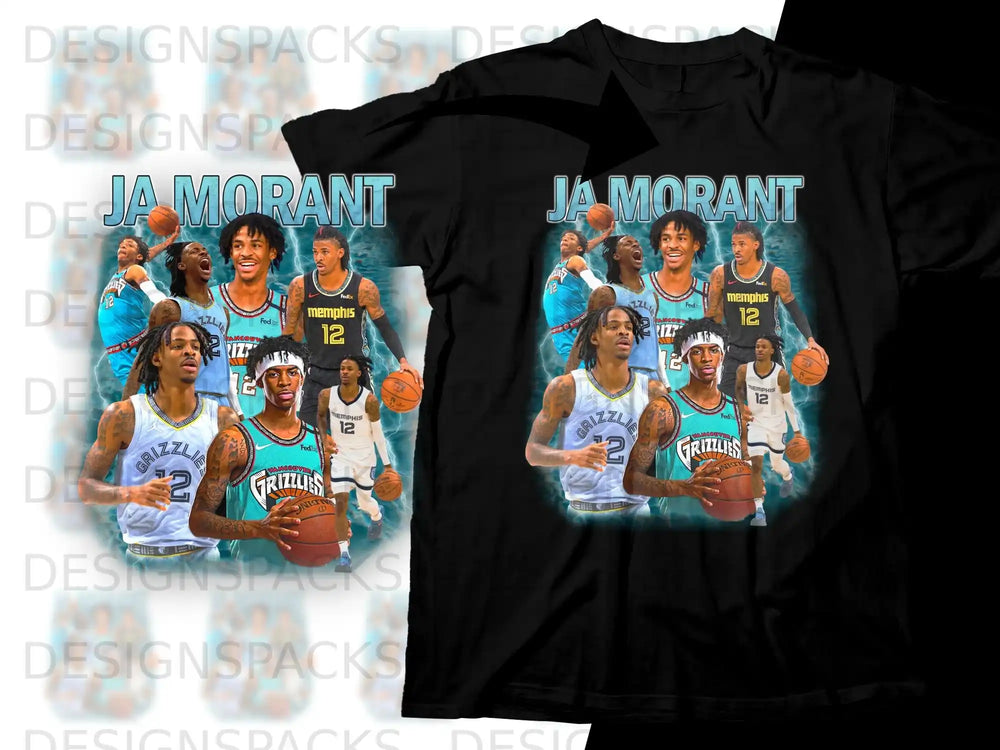 Ja Morant Memphis Grizzlies basketball player with team logo and text.