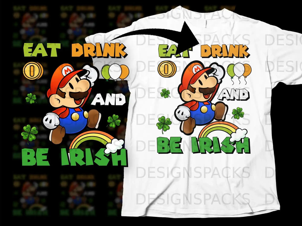 Mario Eat Drink And Be Irish St Patricks Day Shamrock product type