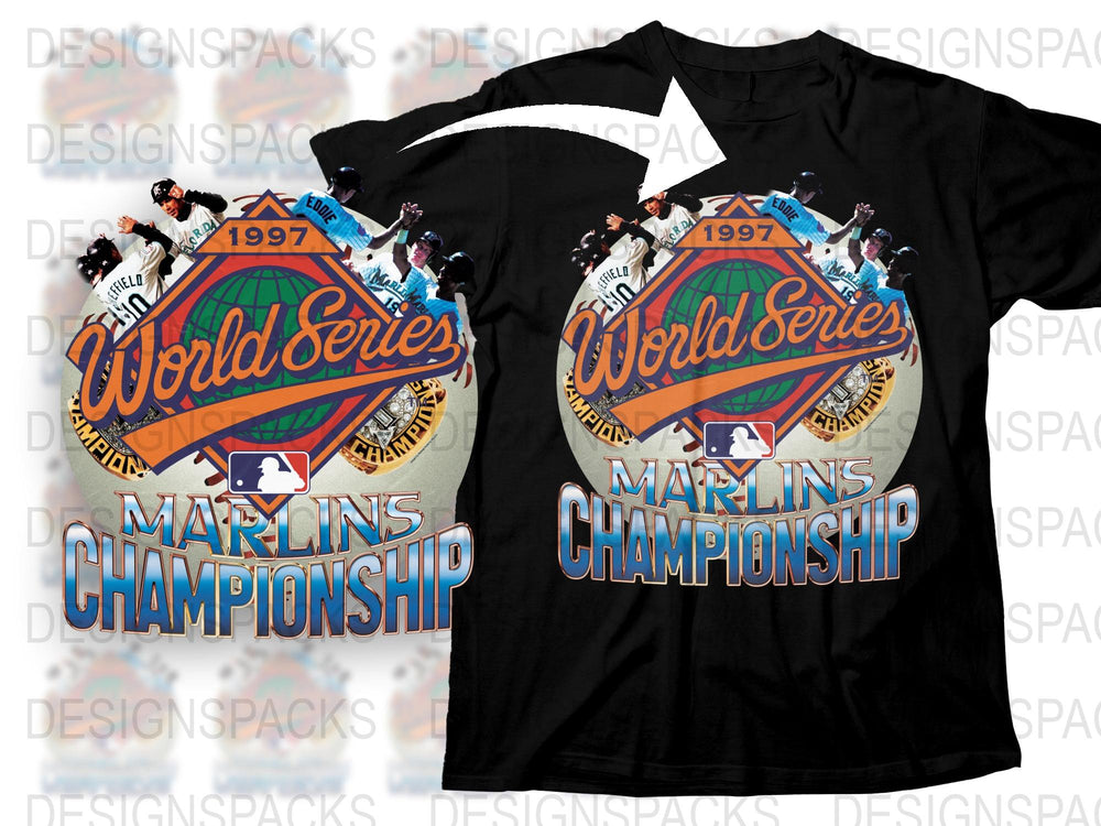 Vintage 1997 Marlins World Series Championship T-Shirt, Retro Baseball Graphic Tee, Collector's Sports Apparel