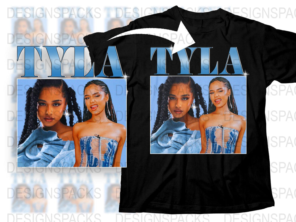 Tyla Graphic T-Shirt, Women's Fashion Tee, Hip Hop Style, Urban Apparel, Casual Black Shirt, Celebrity Printed Top, Trendy Design