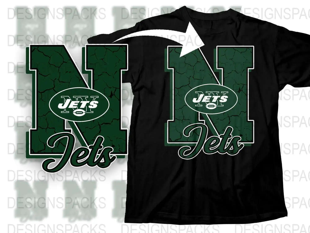 New York Jets Inspired T-Shirt, Green and White Sports Fan Apparel, Football Team Graphic Tee, Men's and Women's Sizes Available