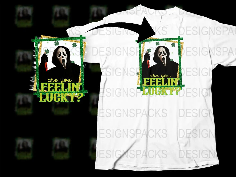 Are You Feelin Lucky Ghostface St Patricks Day Png Digital Download