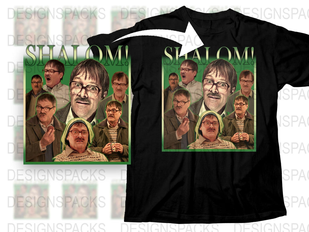 Shalom! TV Show Graphic T-Shirt, Multiple Character Poses, Pop Culture Inspired, Unique Gift Idea, Comedy Tee, Fun Apparel