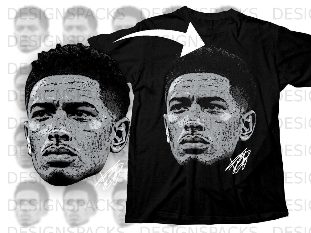 Realistic Face Design Graphic T-Shirt for Fans