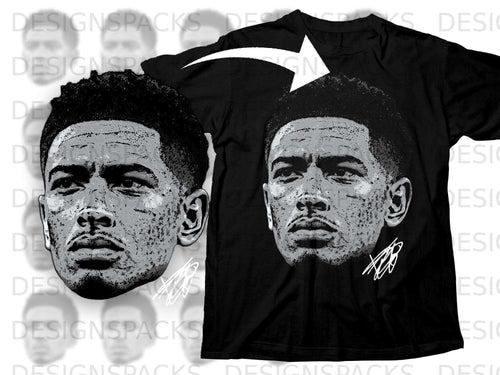 Realistic Face Design Graphic T-Shirt for Fans
