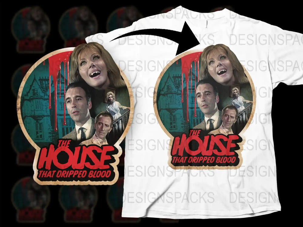 Vintage Horror Movie T-Shirt, 'The House That Dripped Blood' Graphic Tee, Retro Film Fan Apparel