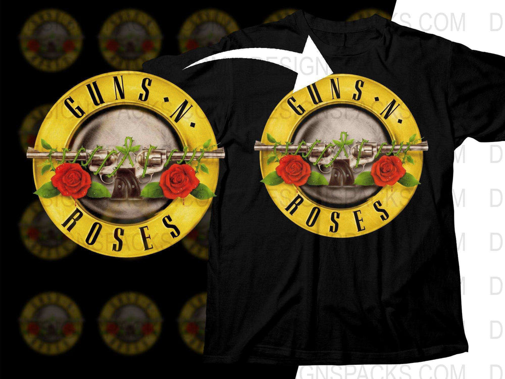 Guns N' Roses Vibrant Rock Design Featuring Png Halftone Digital Download