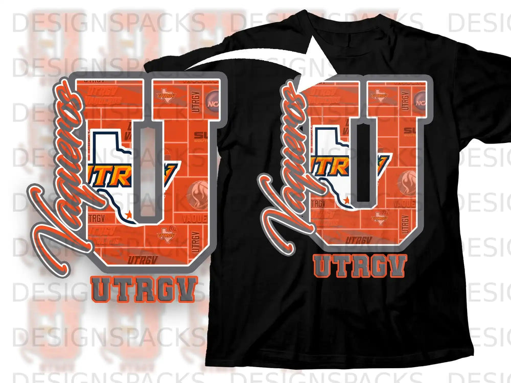 UTRGV Vaqueros Texas Logo Apparel with Orange U Design