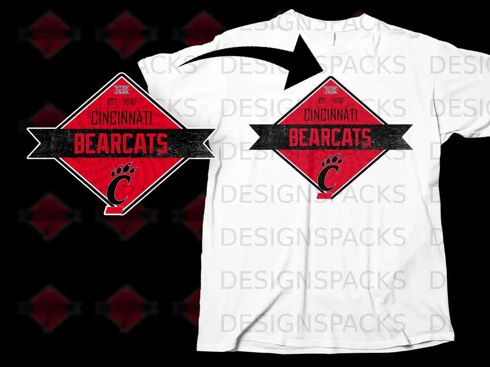 Cincinnati Bearcats Est. 1870 Bearcat Paw T-Shirt