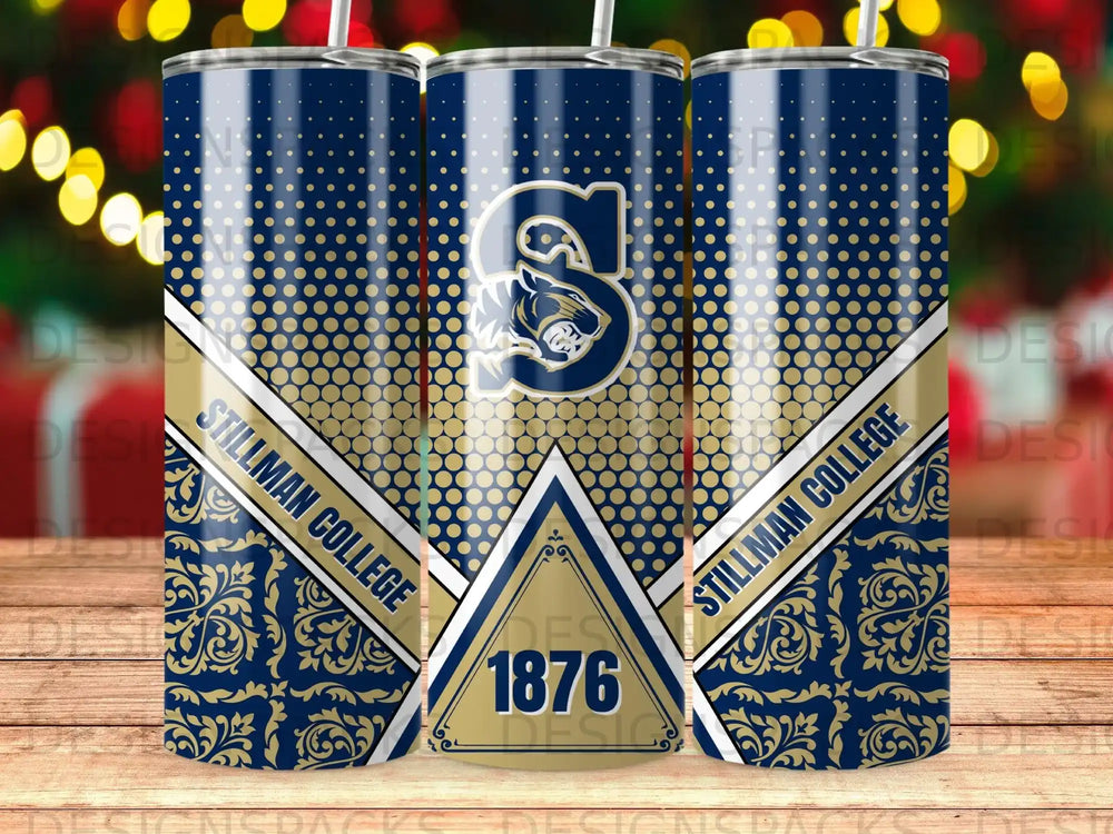 Stillman College 1876 Blue Gold Pattern Design Tumbler product type