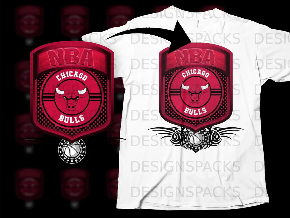 NBA Chicago Bulls Graphic Teeshirt with Bulls Logo Design