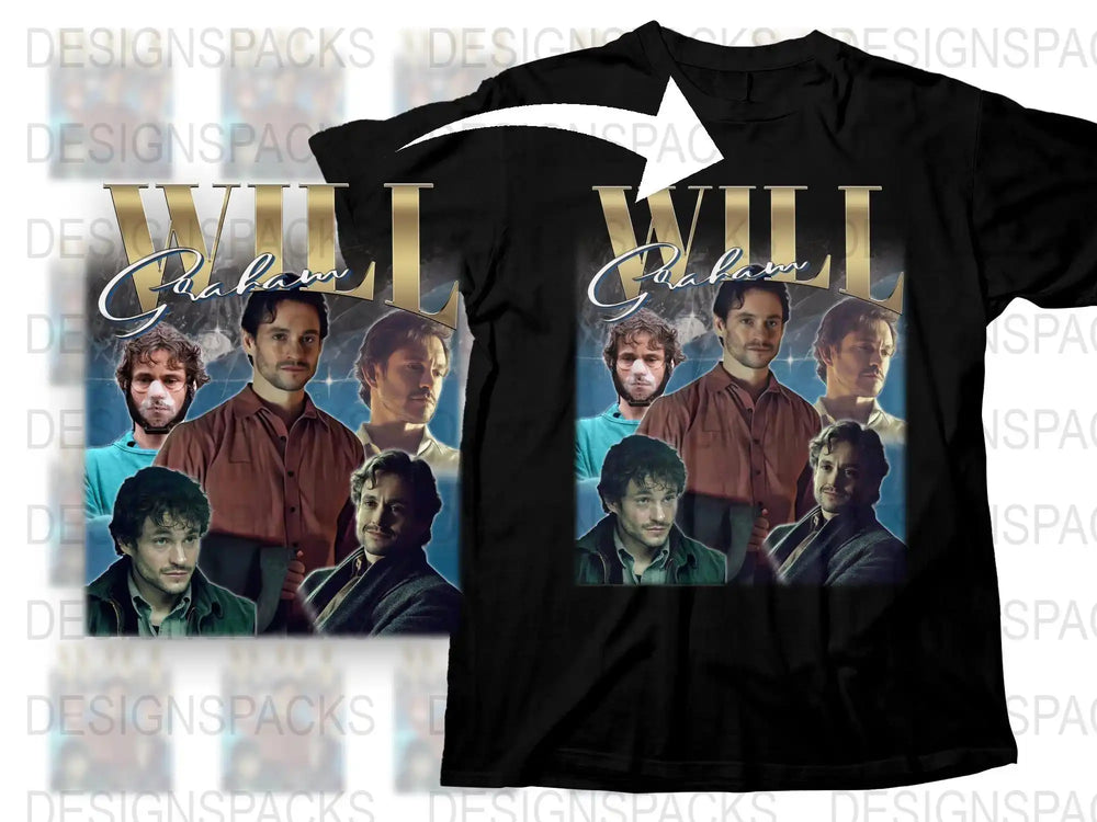 Will Graham T-Shirt, Hannibal TV Series Character Collage, Graphic Tee, Fan Art, Men's Fashion, Unisex Shirt, Gift Idea