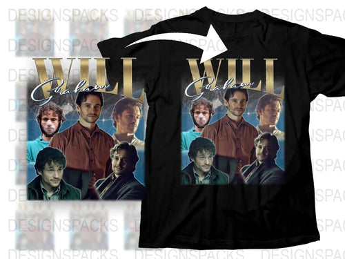 Will Graham T-Shirt, Hannibal TV Series Character Collage, Graphic Tee, Fan Art, Men's Fashion, Unisex Shirt, Gift Idea