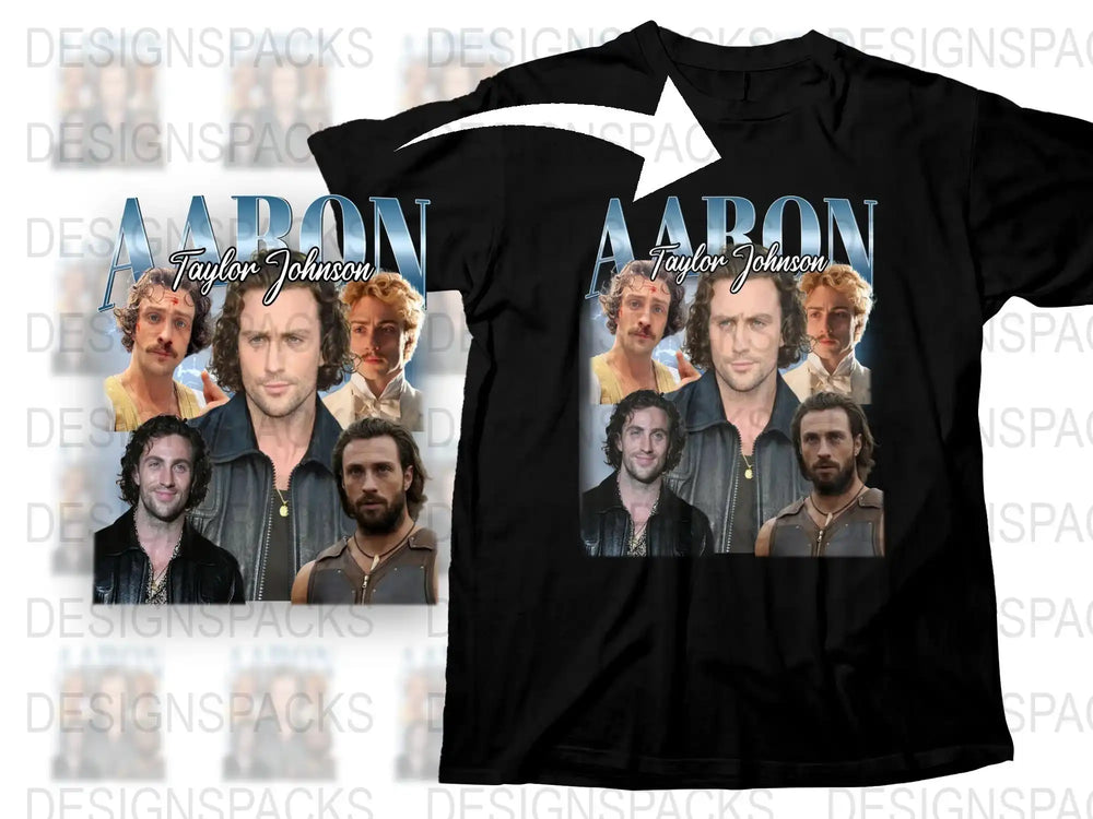 Aaron Taylor Johnson Graphic T-Shirt, Multifaceted Portraits, Casual Fashion, Stylish Men's Tee