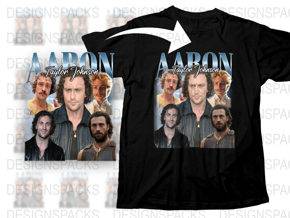 Aaron Taylor Johnson Graphic T-Shirt, Multifaceted Portraits, Casual Fashion, Stylish Men's Tee