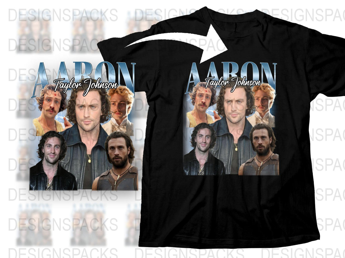 Aaron Taylor Johnson Graphic T-Shirt, Multifaceted Portraits, Casual Fashion, Stylish Men's Tee