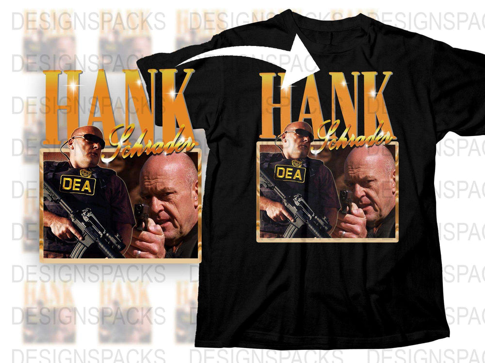 Breaking Bad Hank Schrader DEA Graphic T-Shirt, Vintage Style, Fan Art, Men's Clothing, Unique Gift Idea, TV Show Apparel