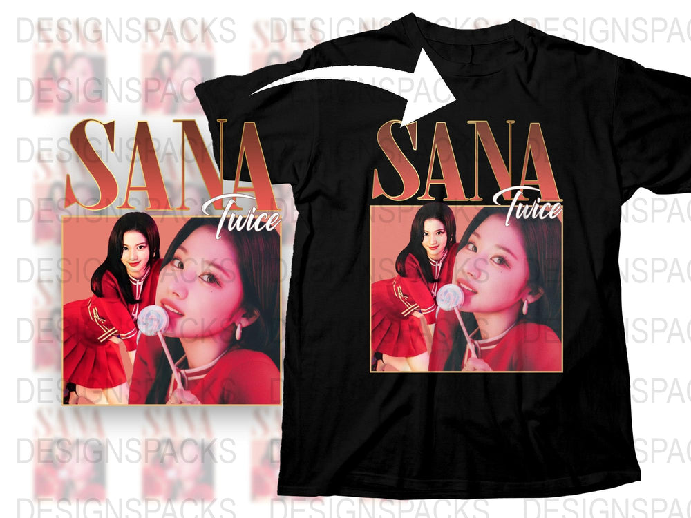 SANA Twice Inspired T-Shirt, K-Pop Music Fan Merch, Trendy Pop Idol Tee, Collector's Apparel, Casual Wear