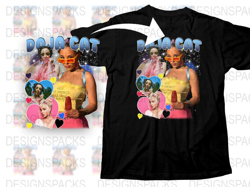 Doja Cat Inspired Graphic T-Shirt, Colorful Pop Art Style, Music and Celebrity Fans, Unisex Tee, Gift Idea
