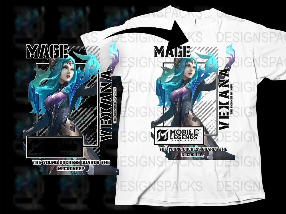 Mobile Legends Mage T-Shirt, Young Duchess Guards Necrokeep, Gaming Apparel, Fantasy Design Tee