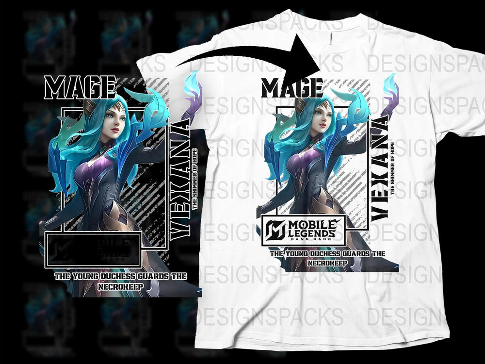 Mobile Legends Mage T-Shirt, Young Duchess Guards Necrokeep, Gaming Apparel, Fantasy Design Tee