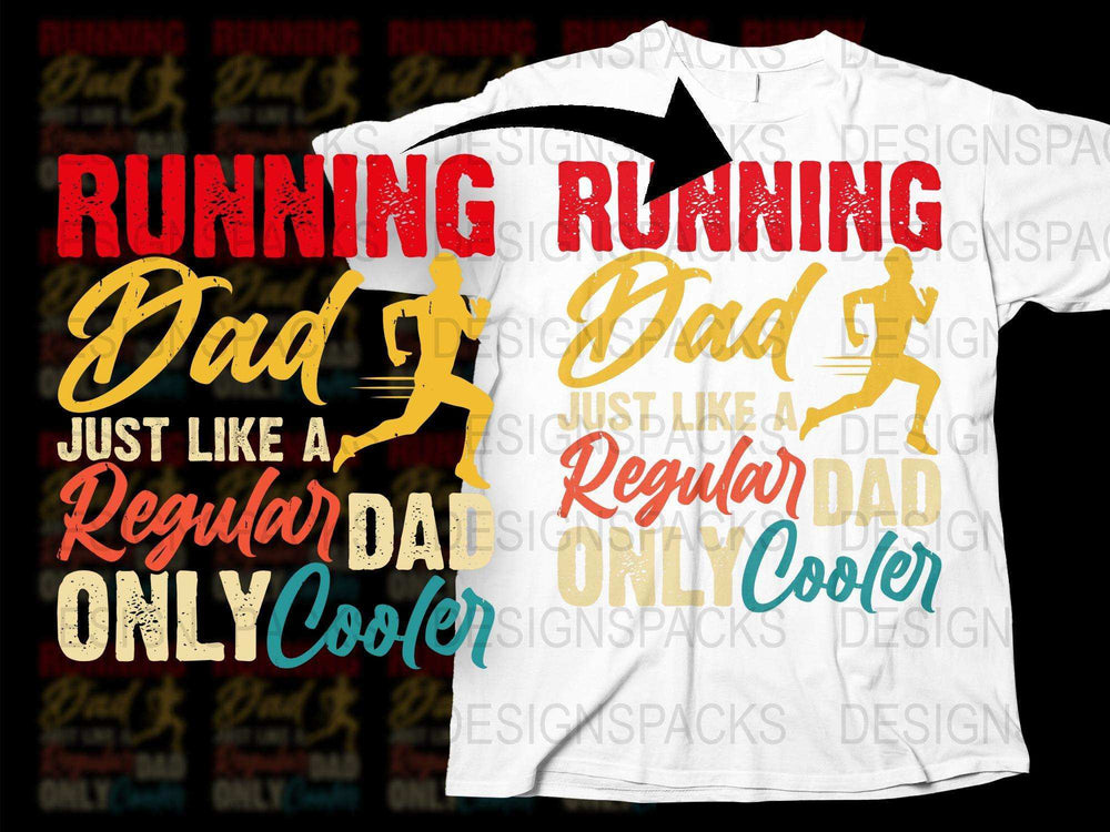 Running Dad T-Shirt, Cool Father's Day Gift, Regular Dad but Cooler, Graphic Tee for Dads