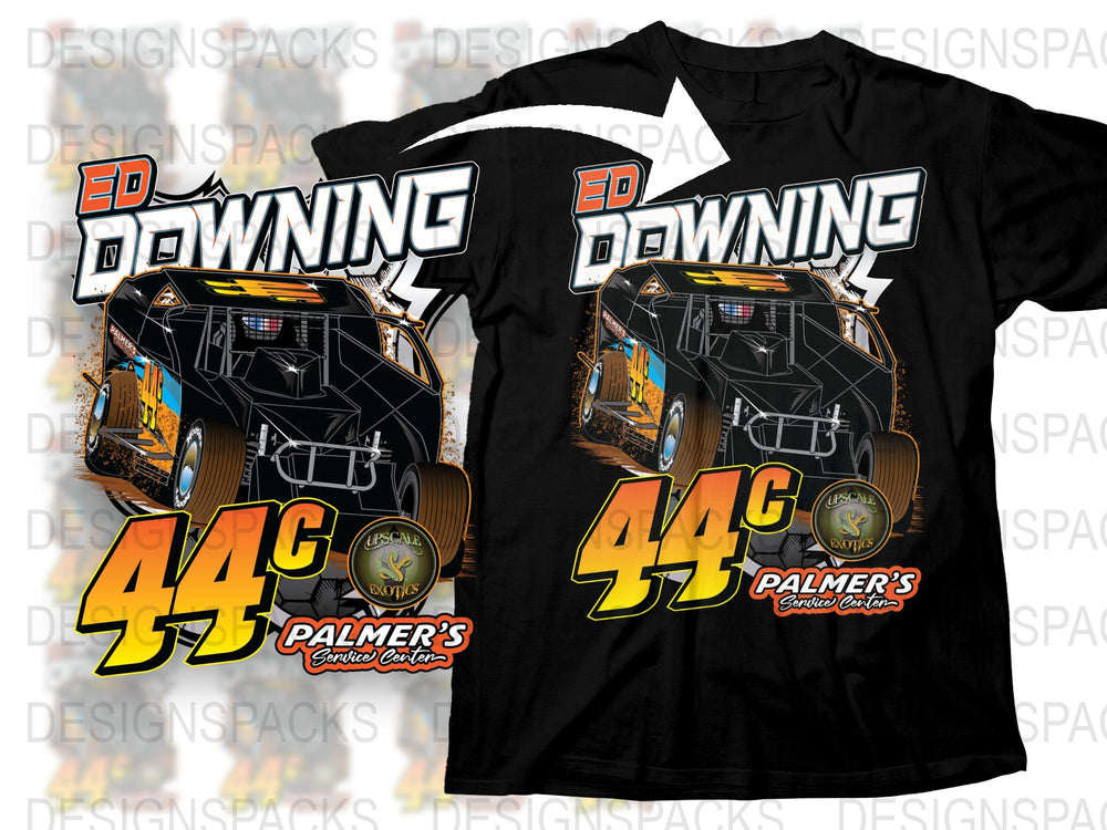 Ed Downing Racing T-Shirt, Dirt Track Car Graphic Tee, Palmer's Speed Shop, Men's Sports Casual Wear