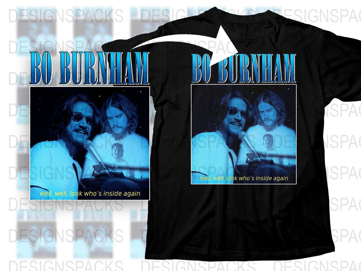 Bo Burnham Quote T-Shirt, Black Graphic Tee, Well, Well, Look Who's Inside Again Merchandise