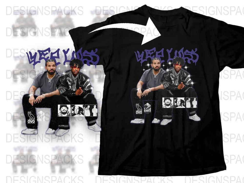 Hip Hop Duo Graphic T-Shirt, Men's Fashion Tee, Urban Streetwear, Casual Black Shirt with Celebrity Rap Print