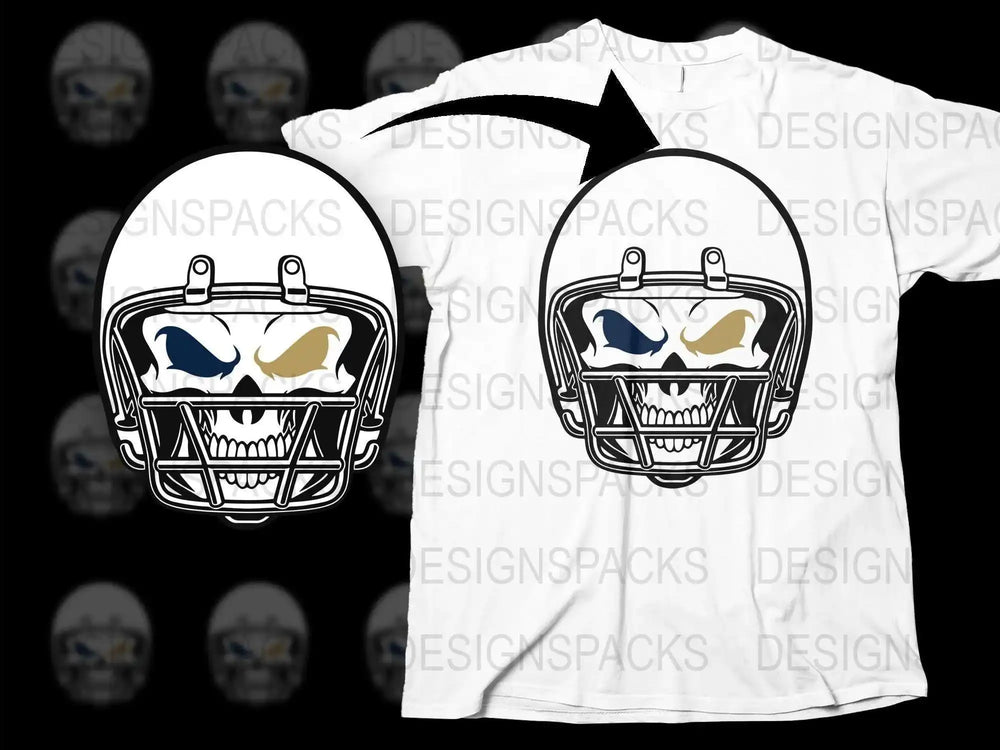 Football Helmet Graphic T-Shirt, Sports Fan White Tee, Men's Casual Fashion, Unique Design Top