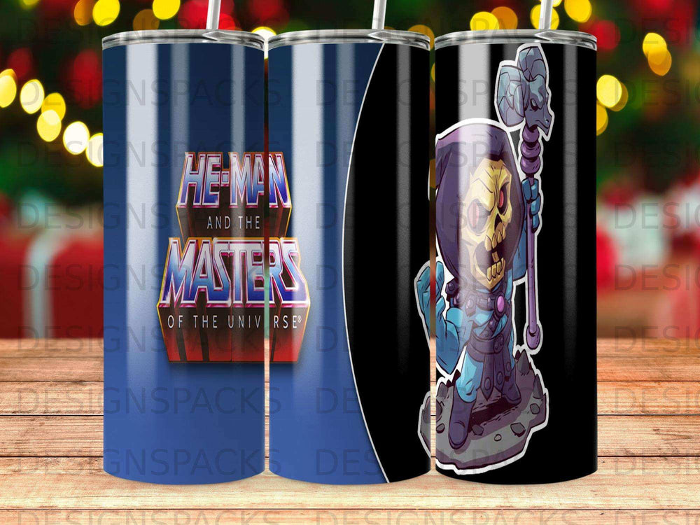 He-Man and the Masters of the Universe logo with Skeletor illustration.