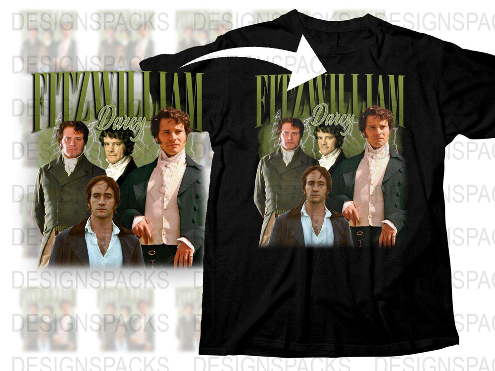 Pride and Prejudice Mr. Darcy T-Shirt, Classic Literature Fan Gift, Multiple Actor Portrait Shirt, Book Lover Tee