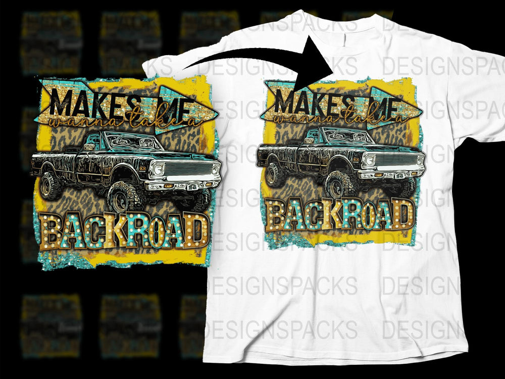 Vintage Car T-Shirt, Make Life a Backroad Graphic Tee, Retro Style Automobile Shirt, Classic Car Enthusiast Gift