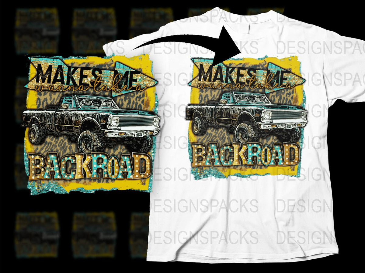 Vintage Car T-Shirt, Make Life a Backroad Graphic Tee, Retro Style Automobile Shirt, Classic Car Enthusiast Gift