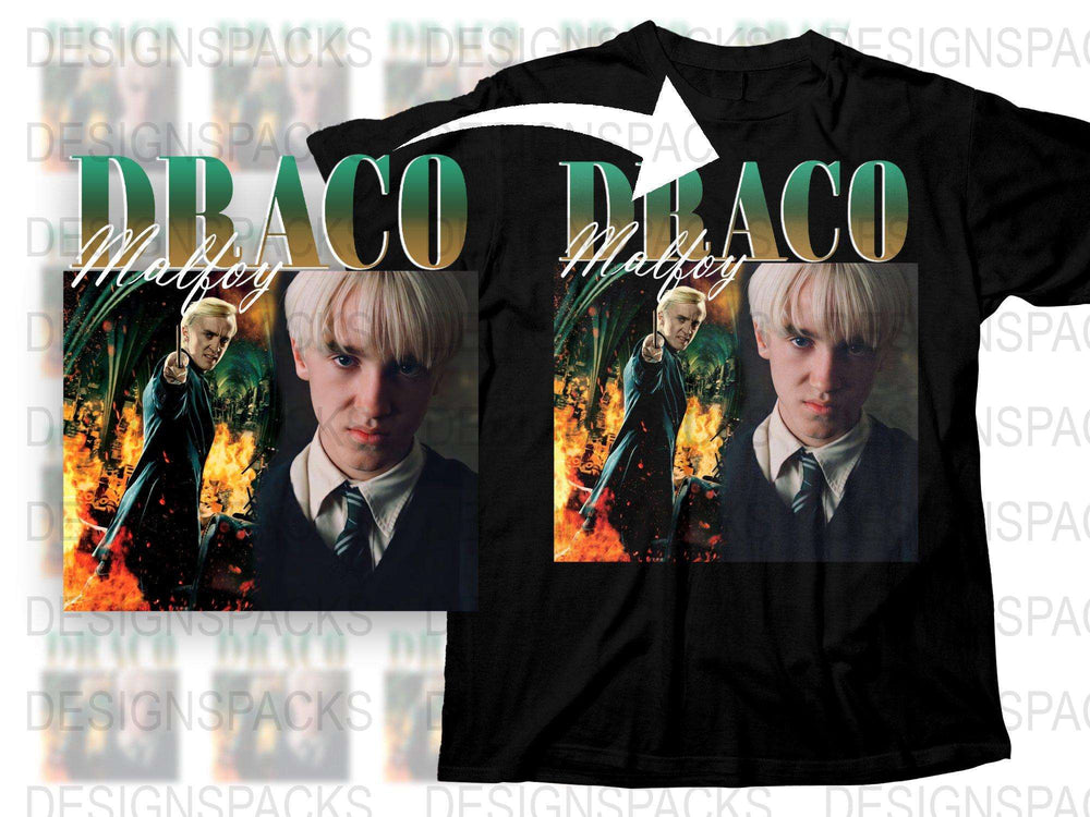 Draco Malfoy Graphic T-Shirt, Harry Potter Inspired Tee, Movie Character Shirt, Unisex Fashion Clothing