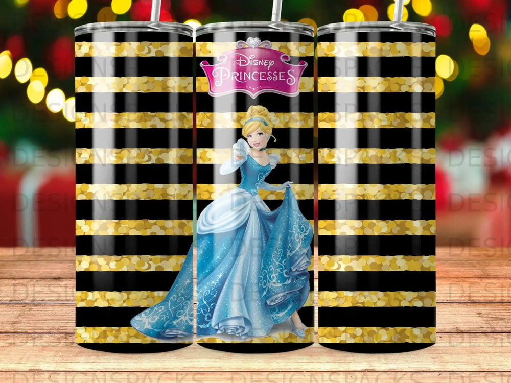 Disney Cinderella Gold Stripe Princesses Tumbler product type