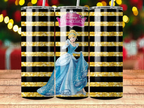 Disney Cinderella Gold Stripe Princesses Tumbler product type
