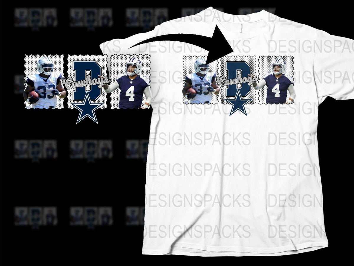 Dallas Football Team T-Shirt, Star Logo, Player Graphic, Men's Sports Apparel, White Cotton Tee, Fan Merchandise