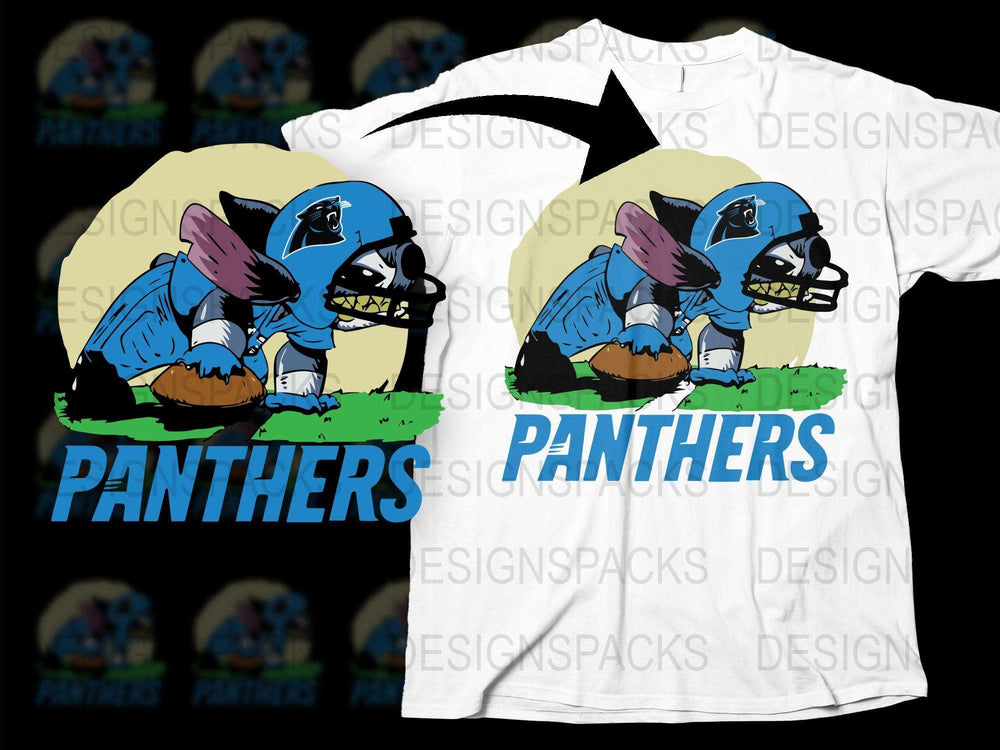 Panthers Graphic T-Shirt, Cartoon Bulldog Mascot, Kids and Adults Sport Tee, Unique Athletic Shirt Design, Custom Team Support Apparel