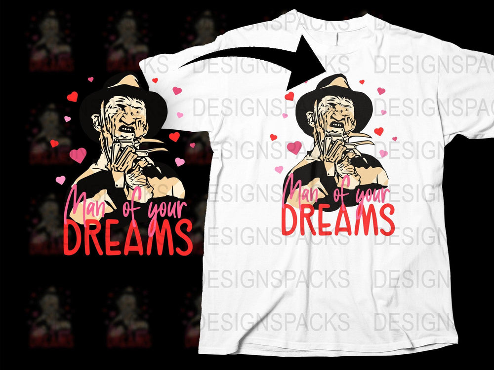 Vintage Horror Movie T-Shirt, Man of Your Dreams Graphic Tee, Unique Halloween Apparel, Unisex Cotton Shirt