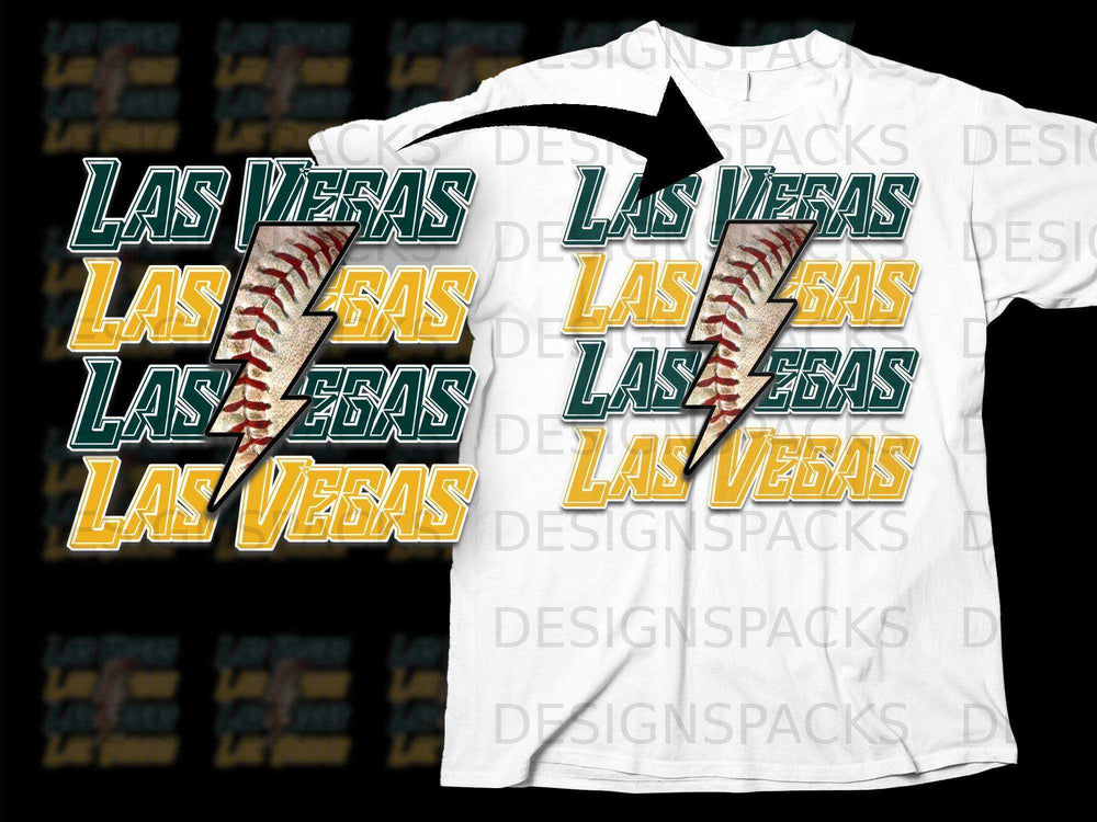 Las Vegas Baseball Lightning Bolt Graphic Tee