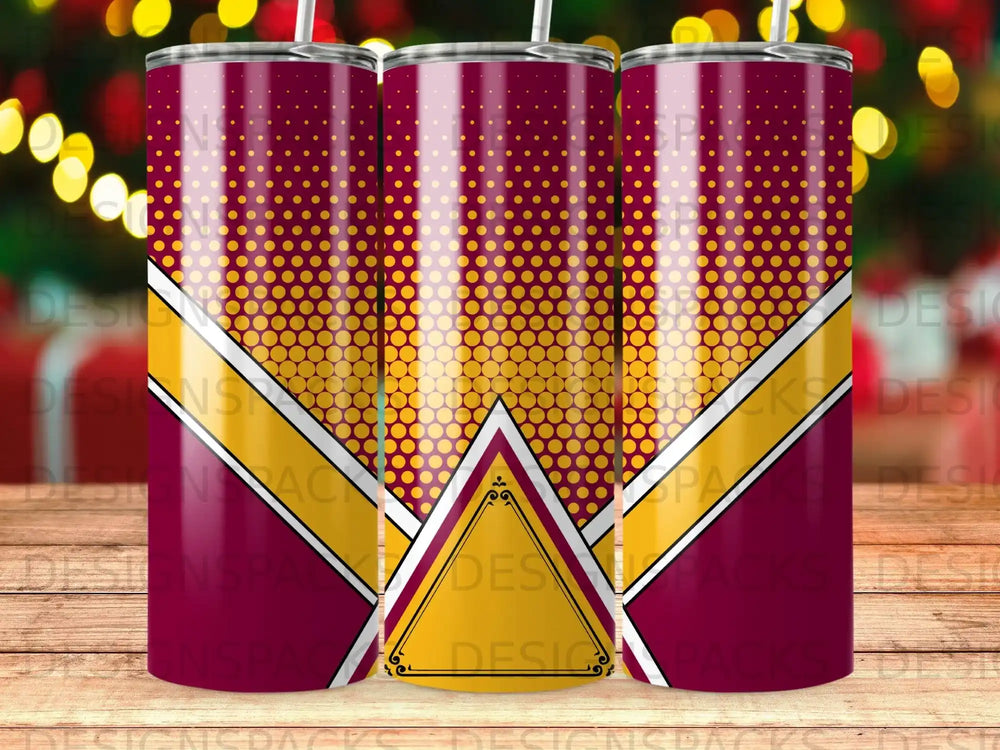 Maroon Gold Halftone Dotted Diagonal Stripes Triangle product type