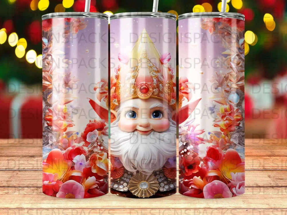 Gnome with flowers and "DESIGNSPACKS" text.