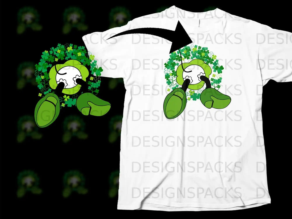 Lucky Green Leprechaun Cartoon Shamrock Wreath product type