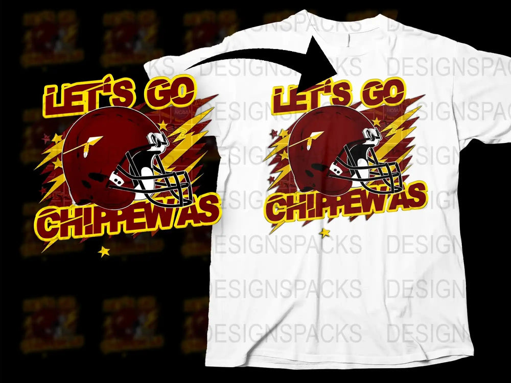 Central Michigan Chippewas T-Shirt Sports Fan Apparel Graphic Tee Football Helmet Design