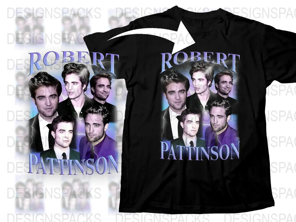 Robert Pattinson Graphic T-Shirt, Celebrity Photo Collage, Men's Fashion Tee, Pop Culture Apparel, Unique Gift Idea