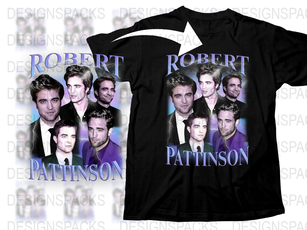 Robert Pattinson Graphic T-Shirt, Celebrity Photo Collage, Men's Fashion Tee, Pop Culture Apparel, Unique Gift Idea